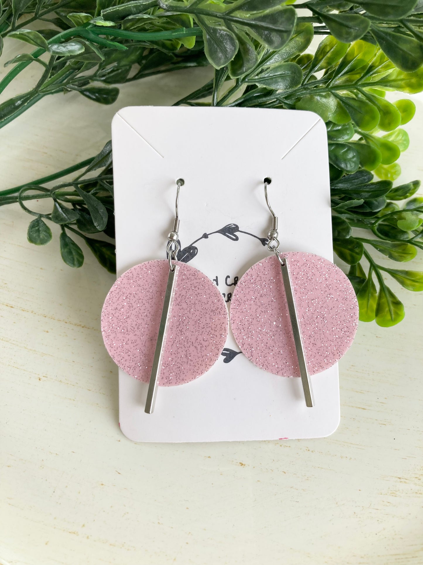Light Pink Circle Earrings