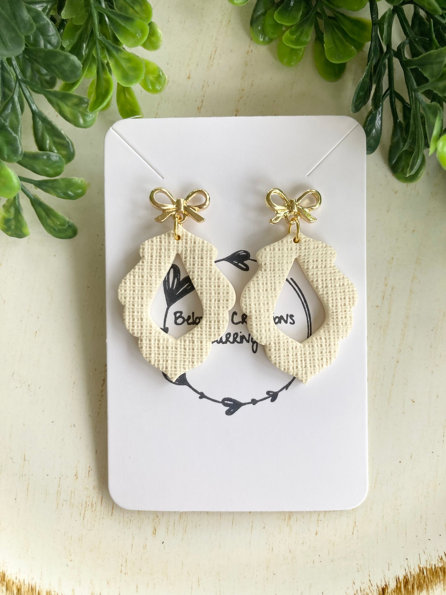 Classic Ivory Clay Earrings