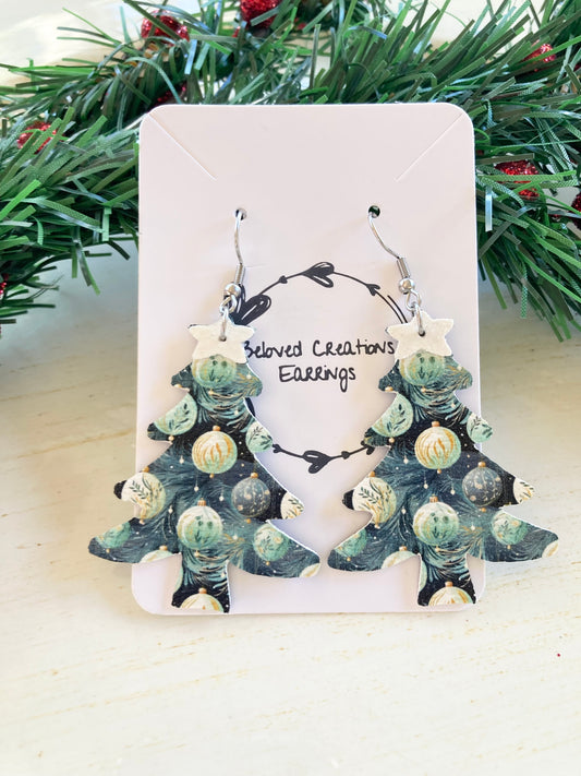 Christmas Ornament Tree Earrings