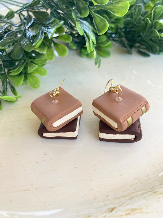 Classic Clay Book Stack Earrings