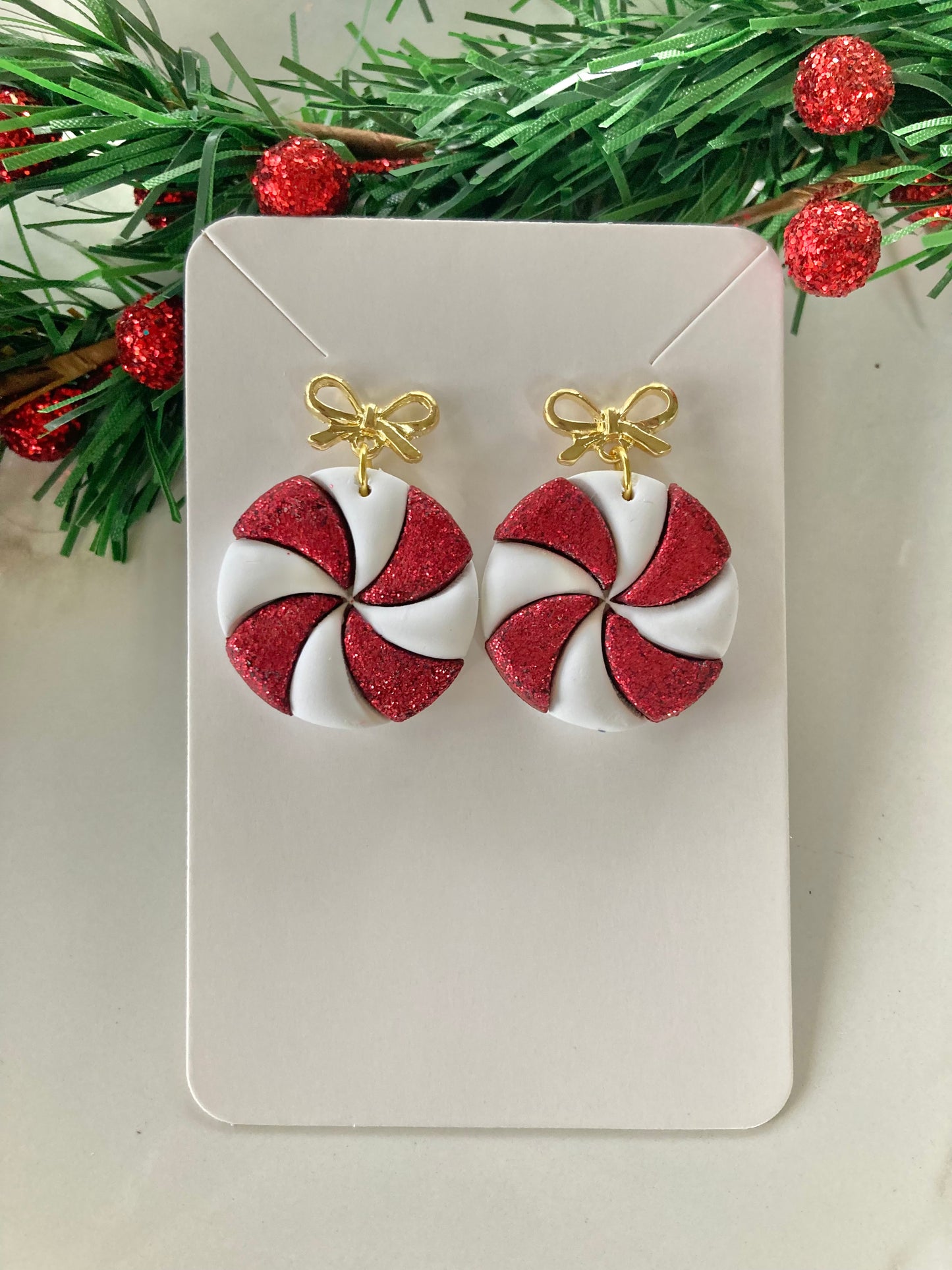 Peppermint Clay Earrings