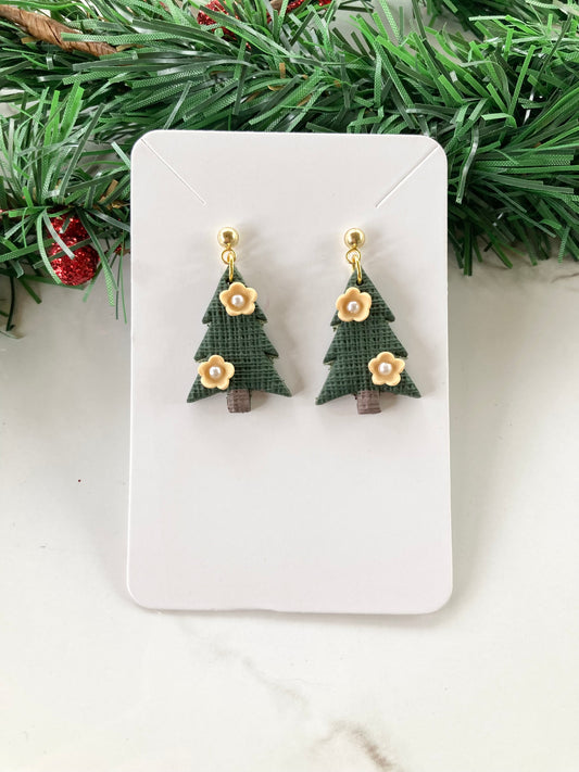 Floral Clay Tree Earrings