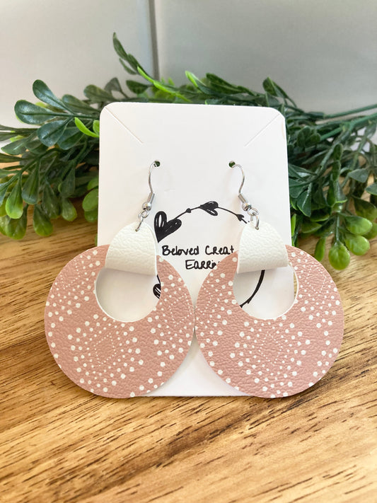 Dotted Leather hoop Earrings