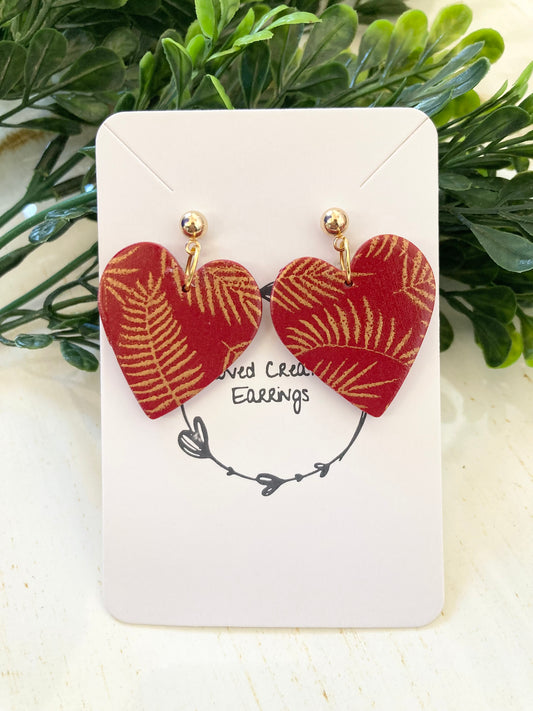 Red Clay Heart Earrings