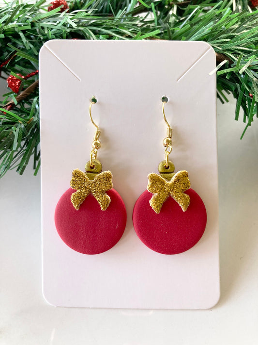 Red Clay Ornament Earrings
