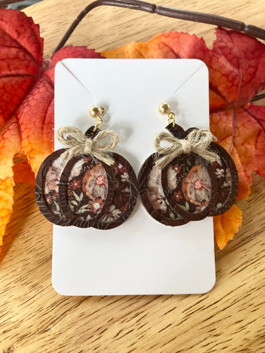 Floral Pumpkin Earrings