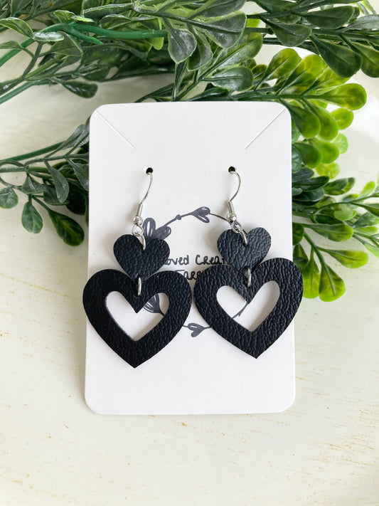 Black Heart Earrings