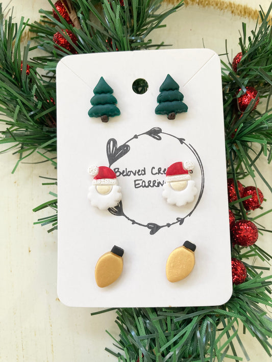 Christmas Clay Stud Set 1