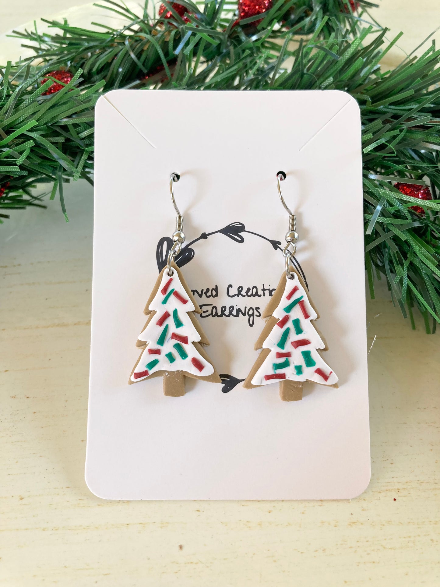 Clay Christmas Cookie Earrings