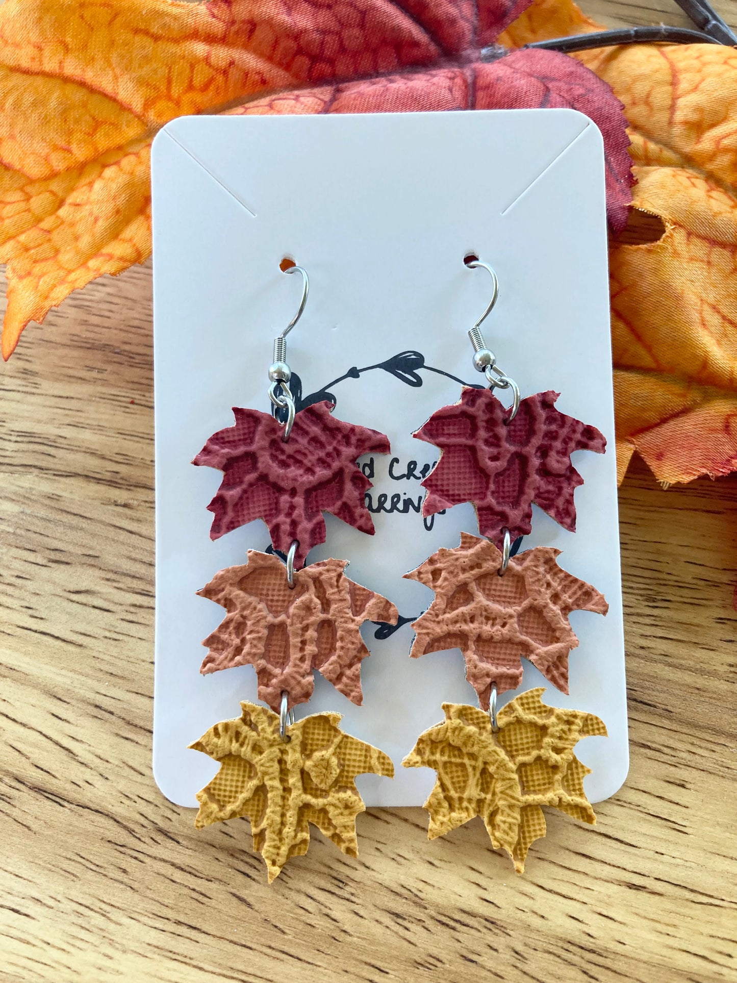 Fall Lace Leaves Earrings
