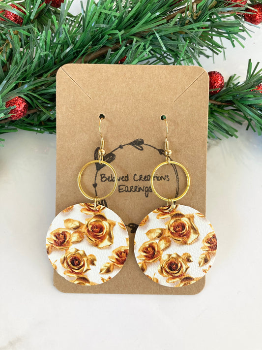 Gold Rose Earrings