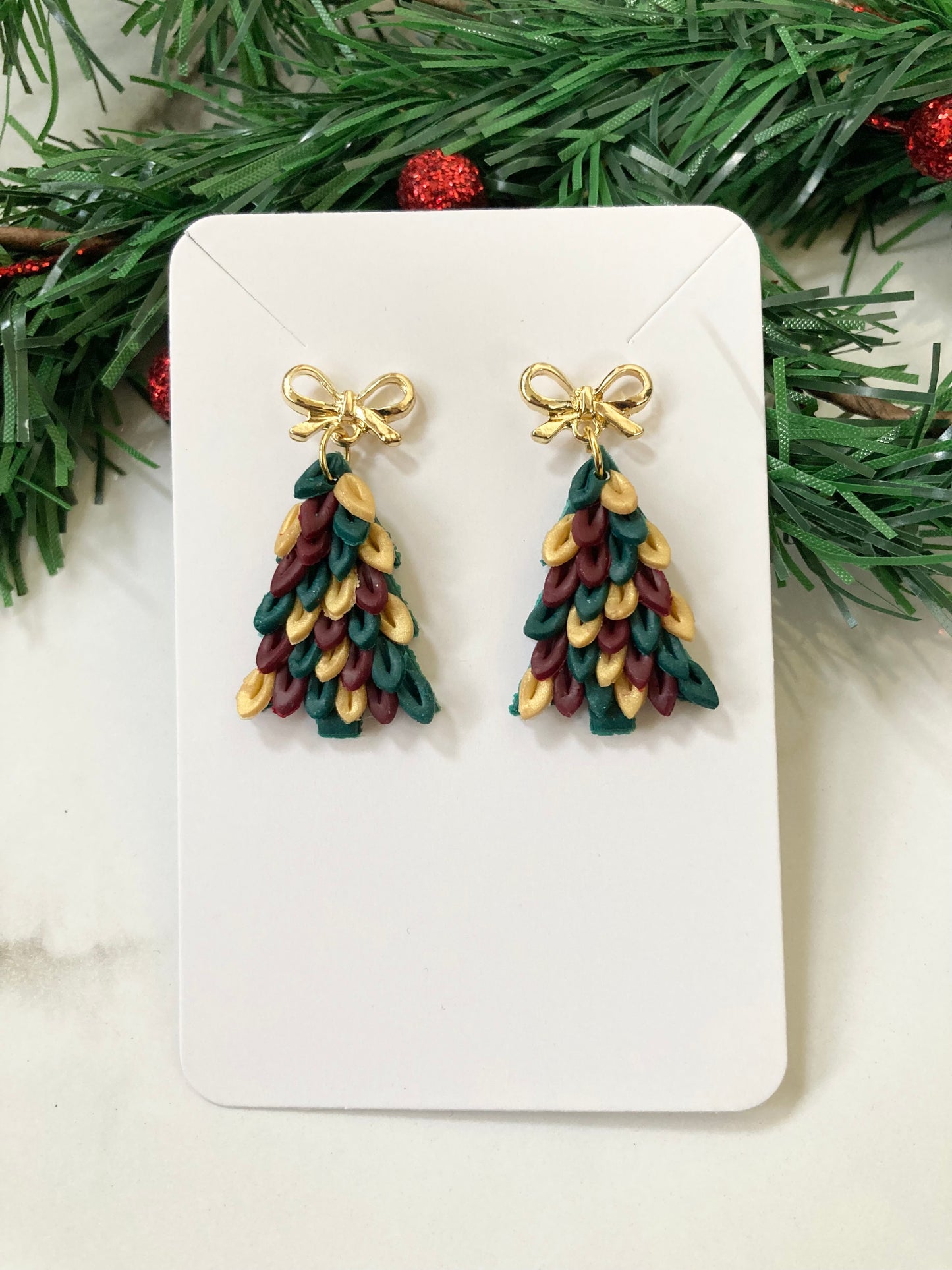 Textured Clay Tree Earrings