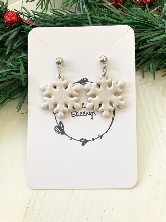 Clay Snowflake Earrings