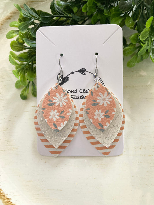 Coral Daisy Earrings