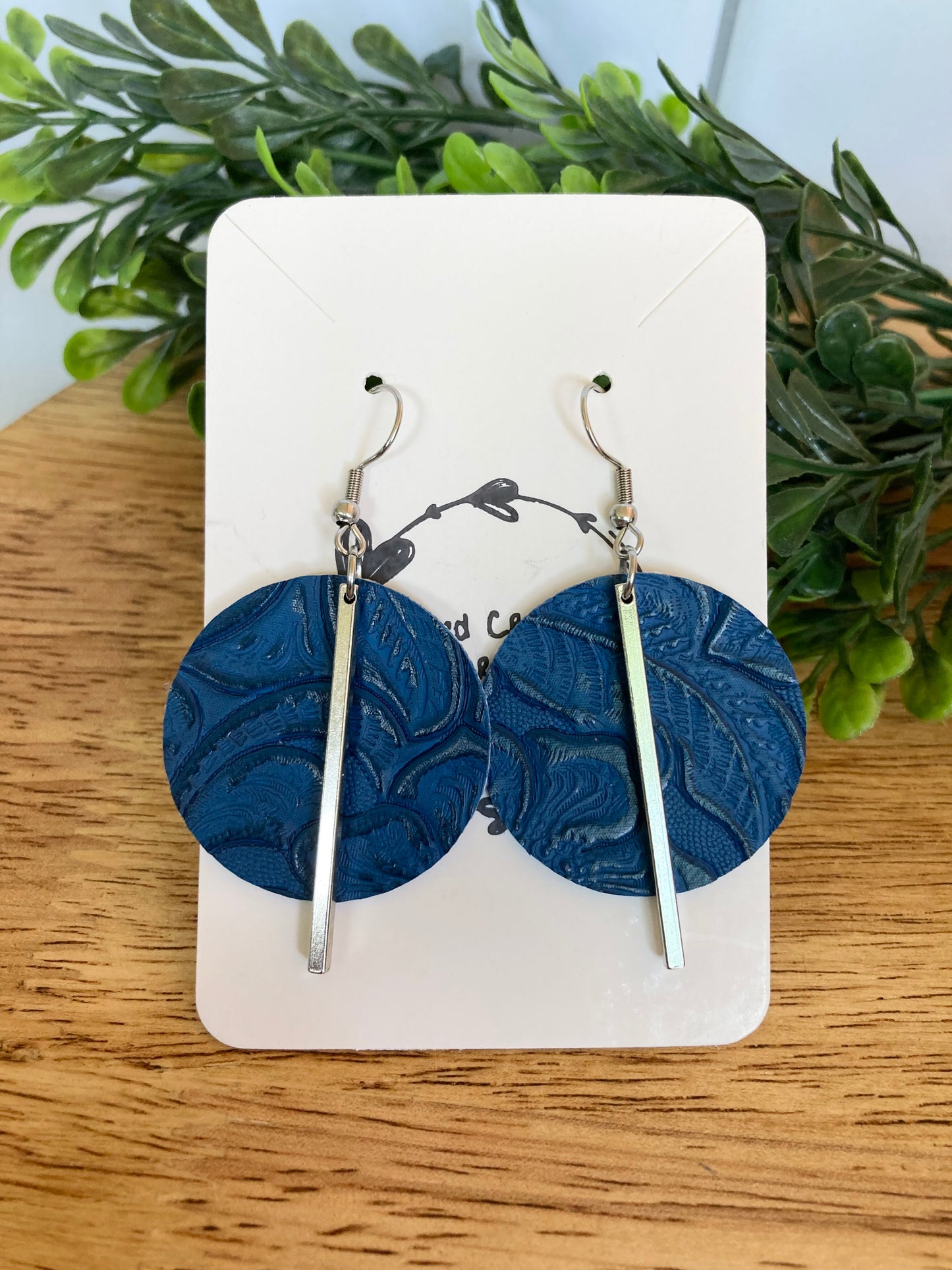 Blue Circle Earrings