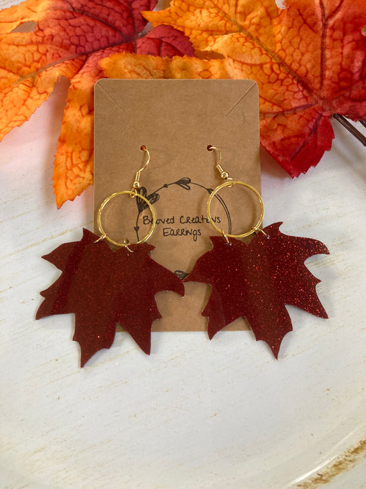 Red Leaf Earrings