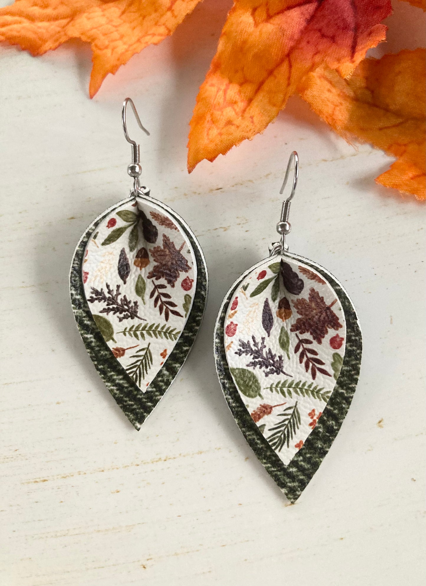 Pinched Fall Foliage Earrings