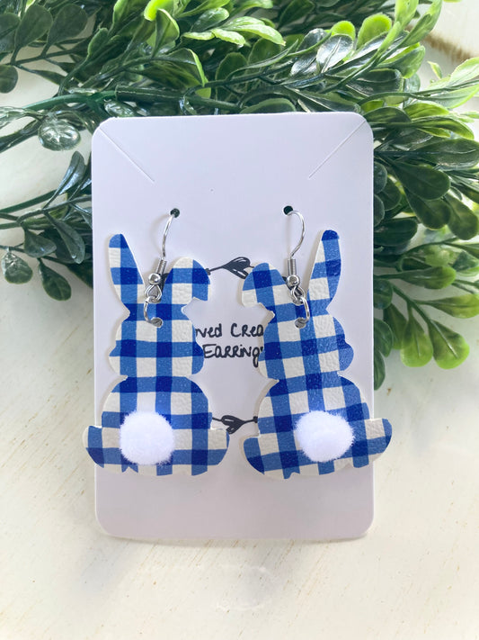 Plaid Bunny Earrings