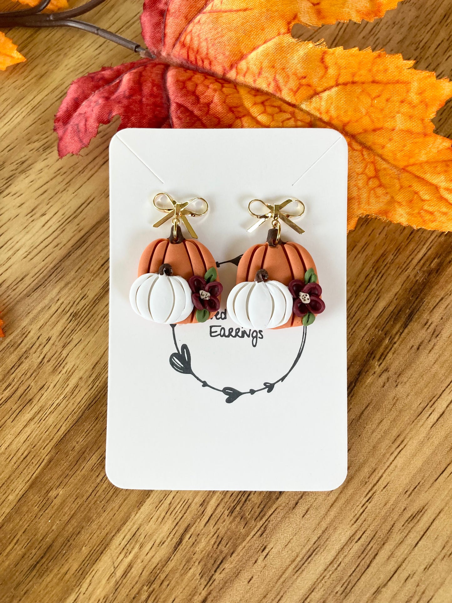 Pumpkins and Flower Earrings