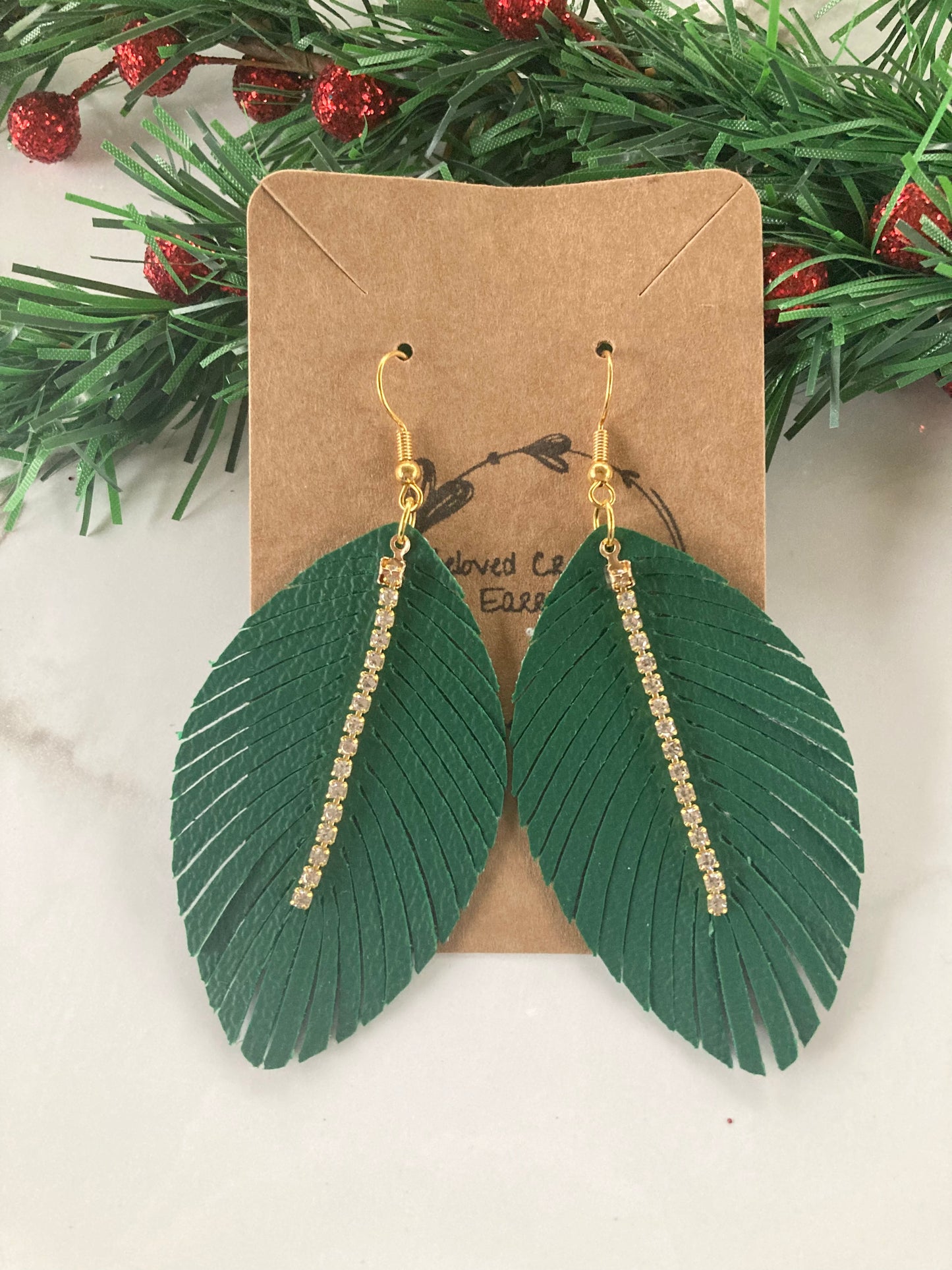 Green Fringe Earrings