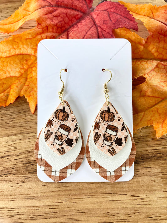 Plaid Pumpkin Spice Earrings