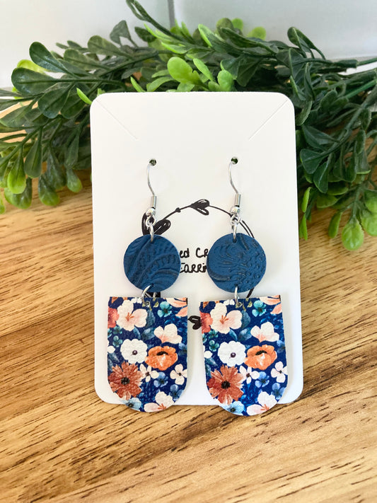 Blue Summer Floral Earrings