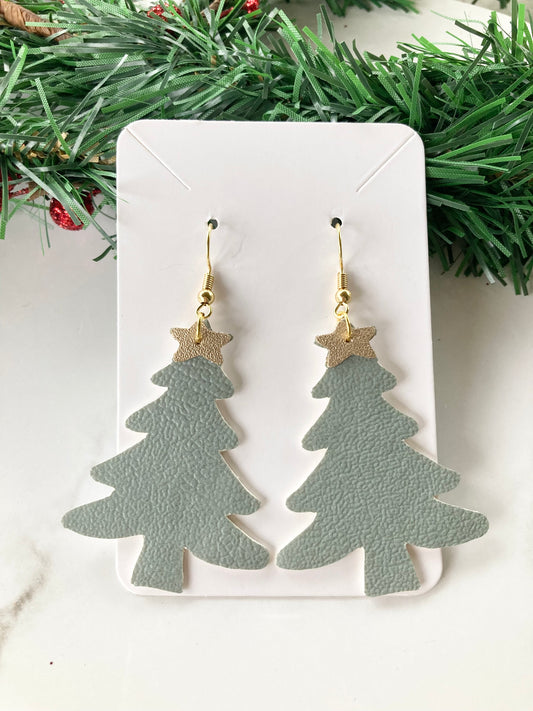 Pale Green Tree Earrings