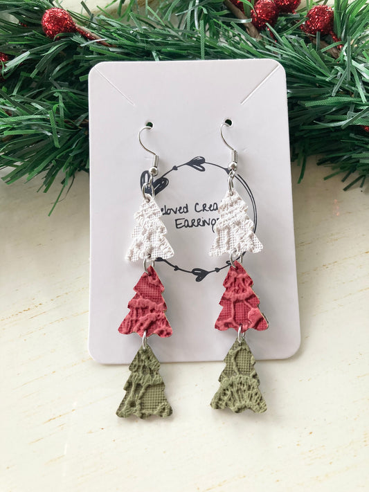 Lace Christmas Tree Earrings