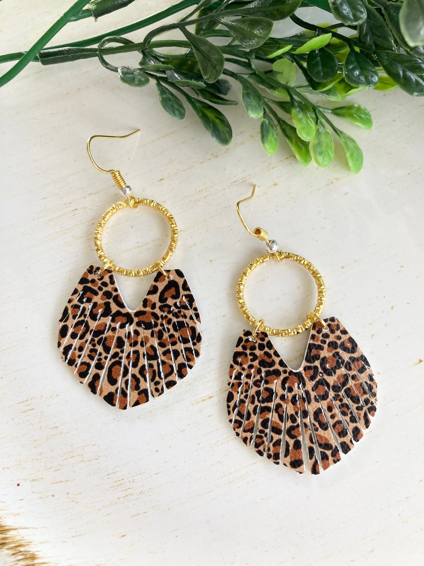 Leopard Fringe Earrings