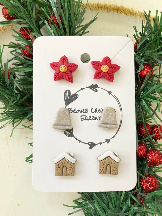 Christmas Clay Stud Set 2