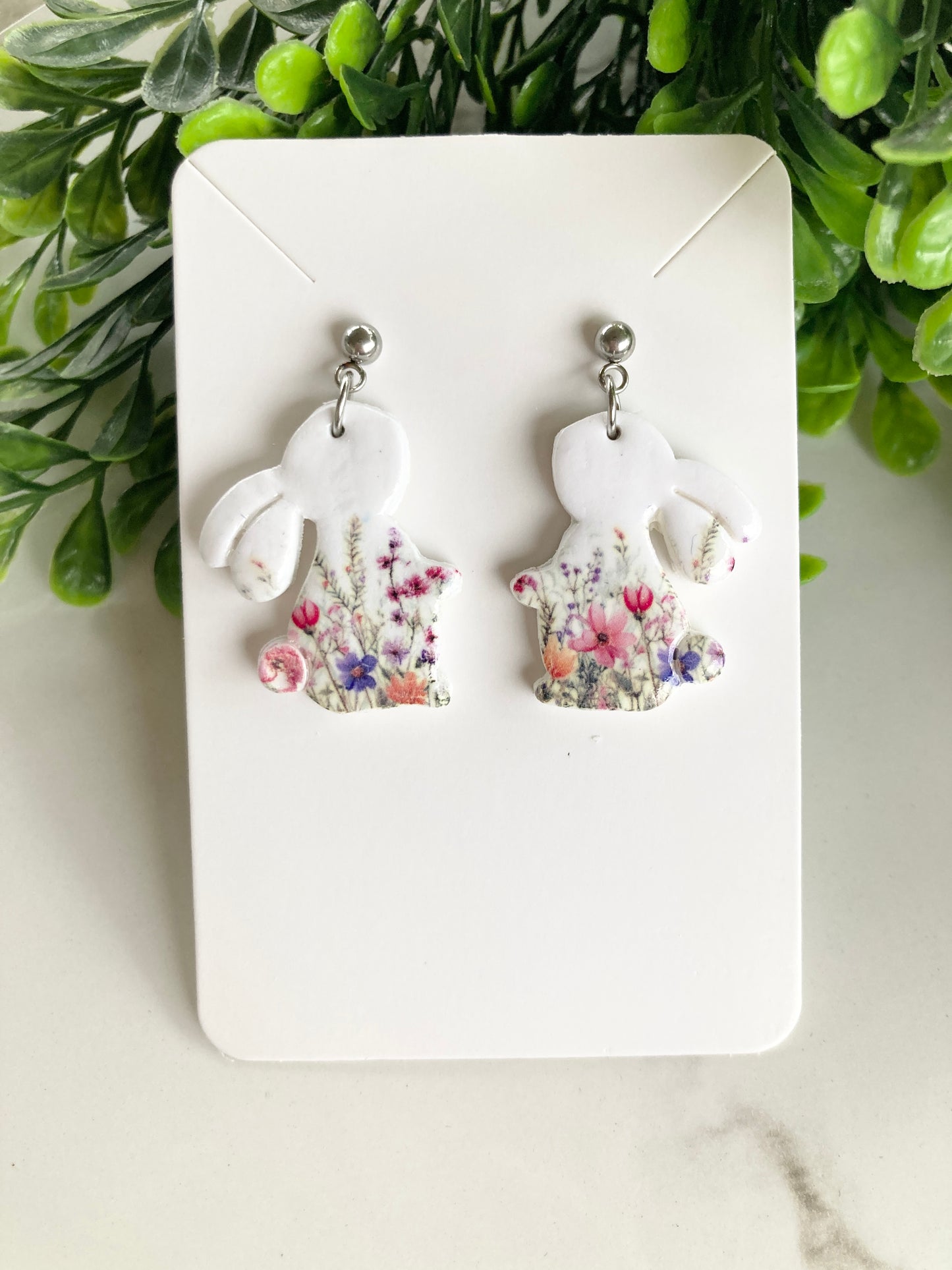 Floral Bunny Earrings