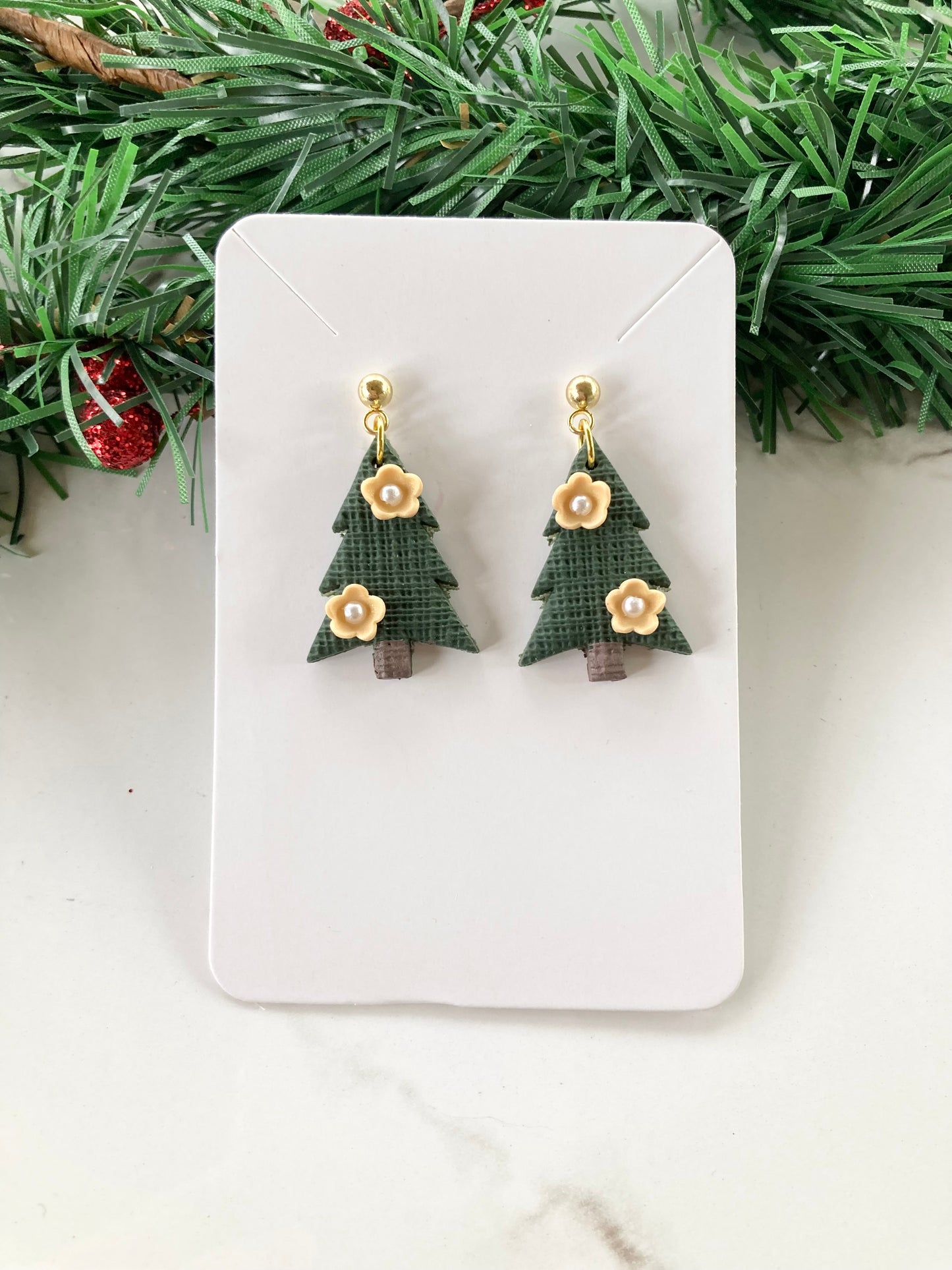 Floral Clay Tree Earrings