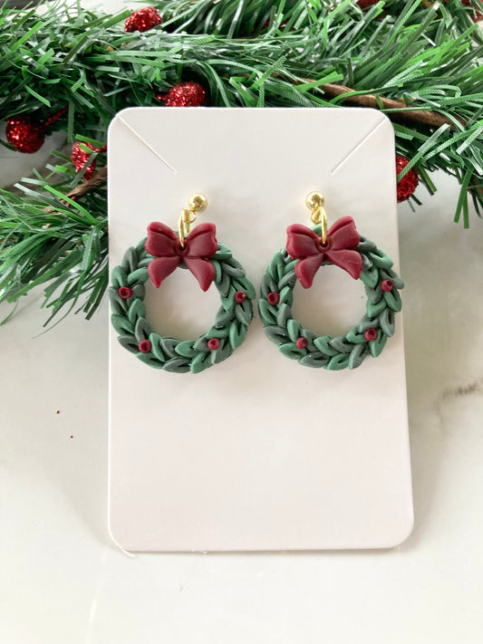 Clay Wreath Earrings
