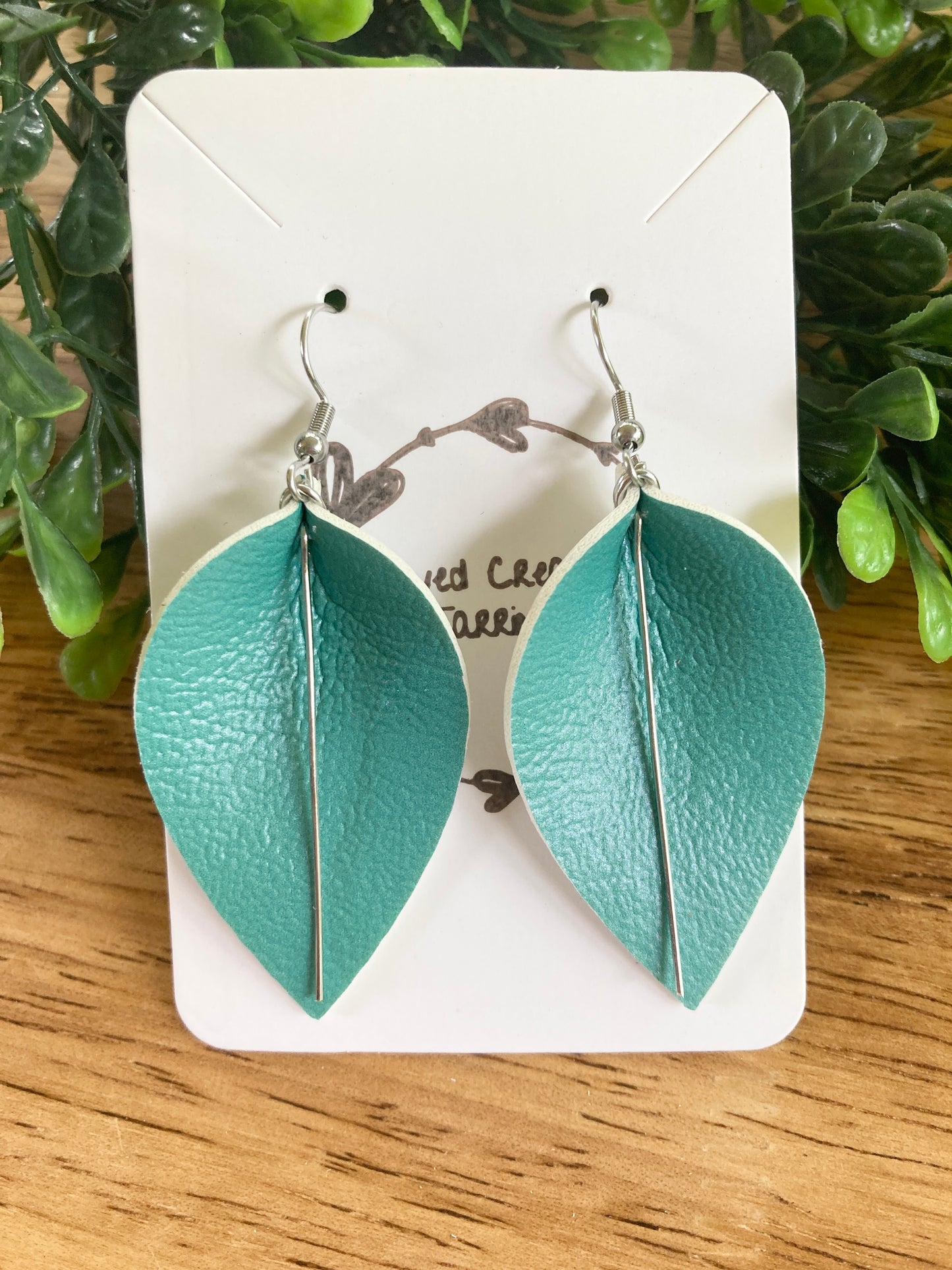 Pinched Teal Earrings