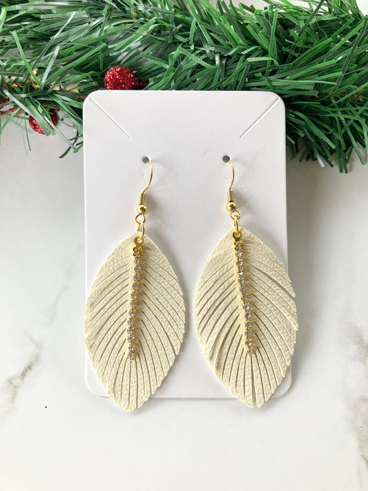 Cream Fringe Earrings