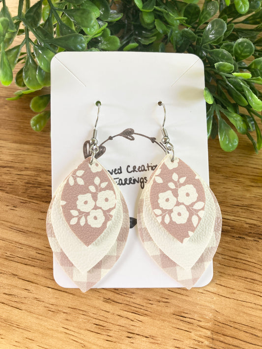 Muted Blush Floral Earrings