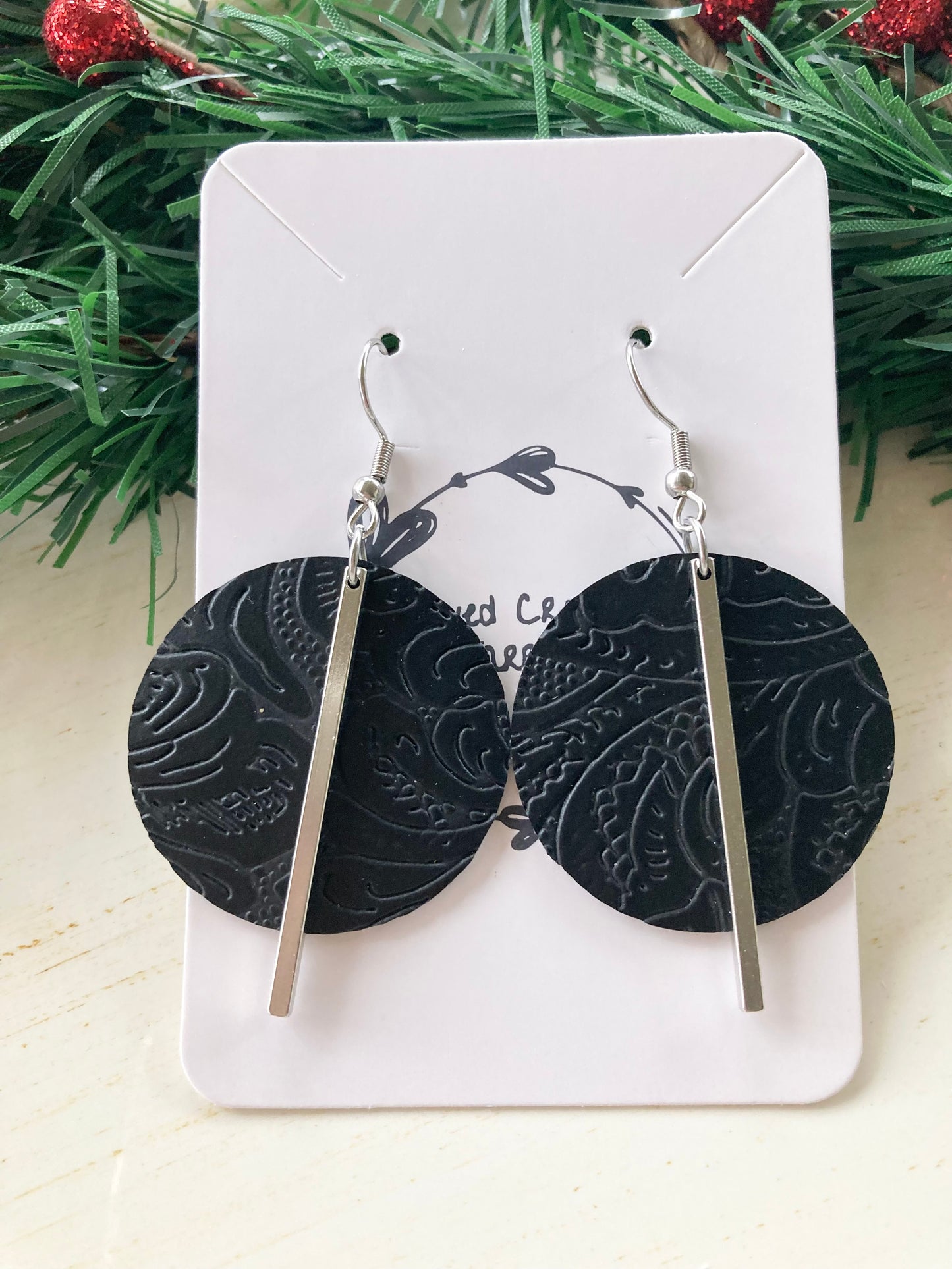 Black Circle Earrings