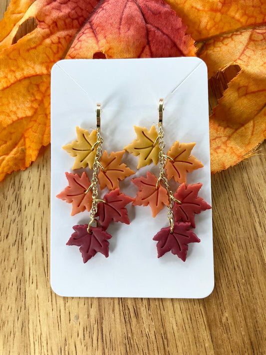 Clay Fall Leaves Earrings