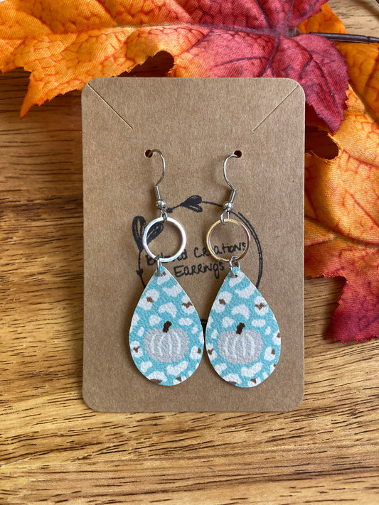 Leopard Pumpkin Hoop Earrings