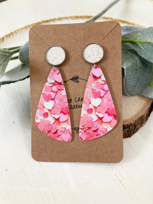 Studded Heart Sequins Earrings