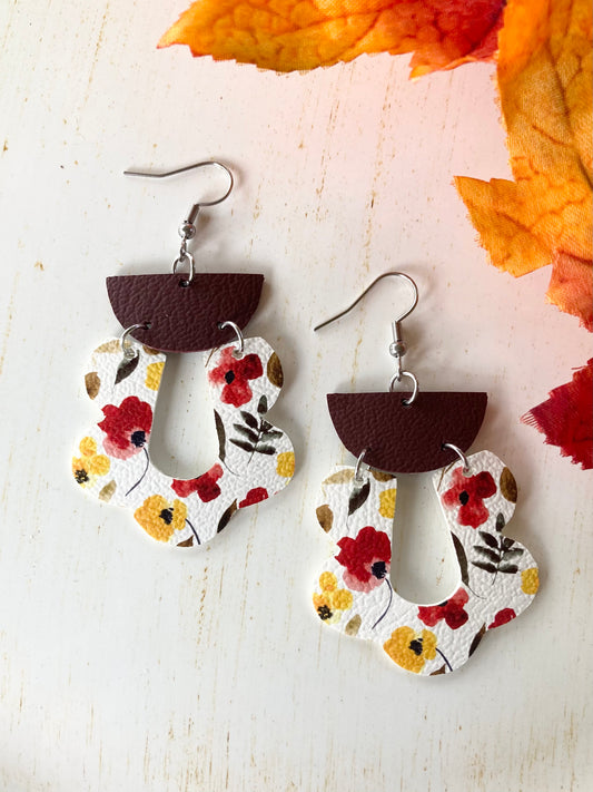 Fall Watercolor Floral Earrings