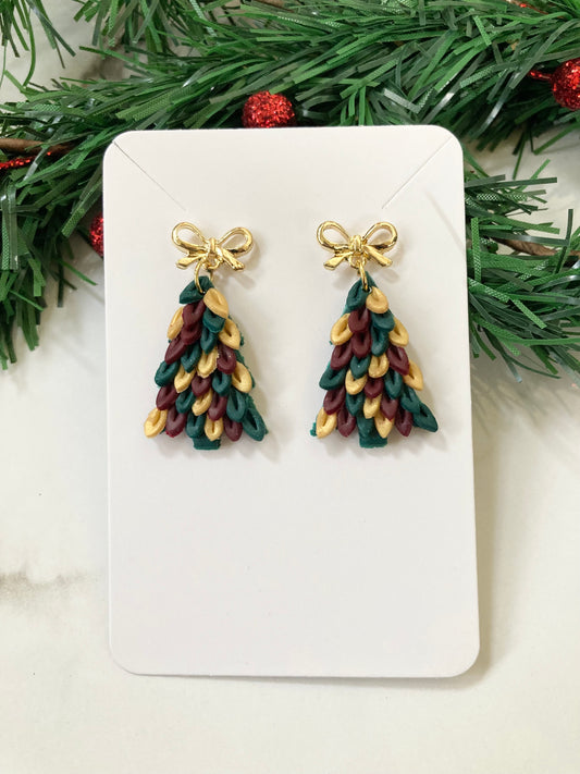 Textured Clay Tree Earrings