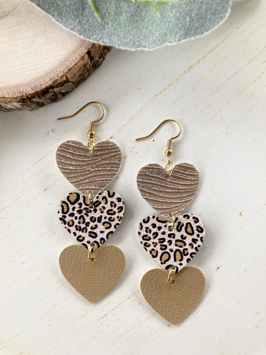 Leopard Heart Earrings