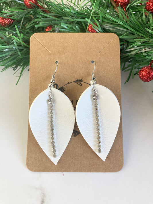 White Pinched Earrings