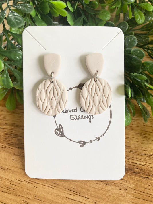 Texture Oatmeal Clay Earrings
