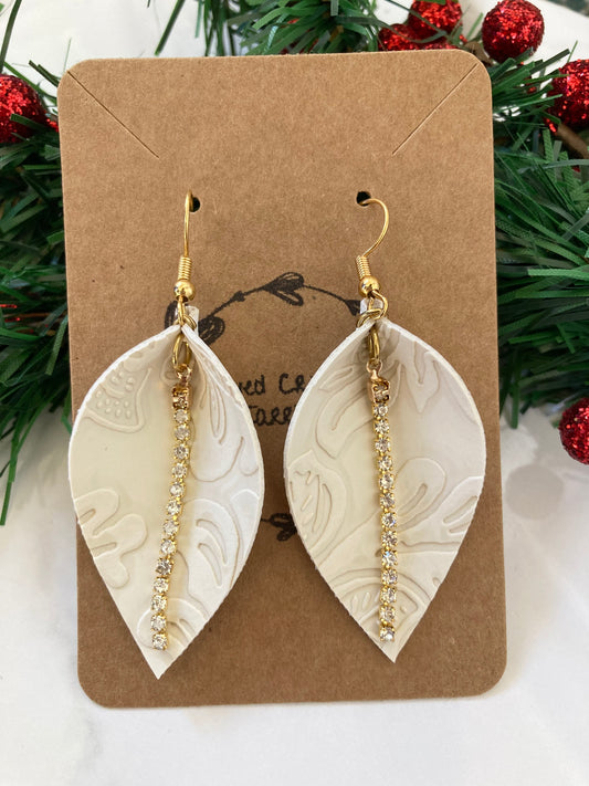 Pinched Cream Earrings