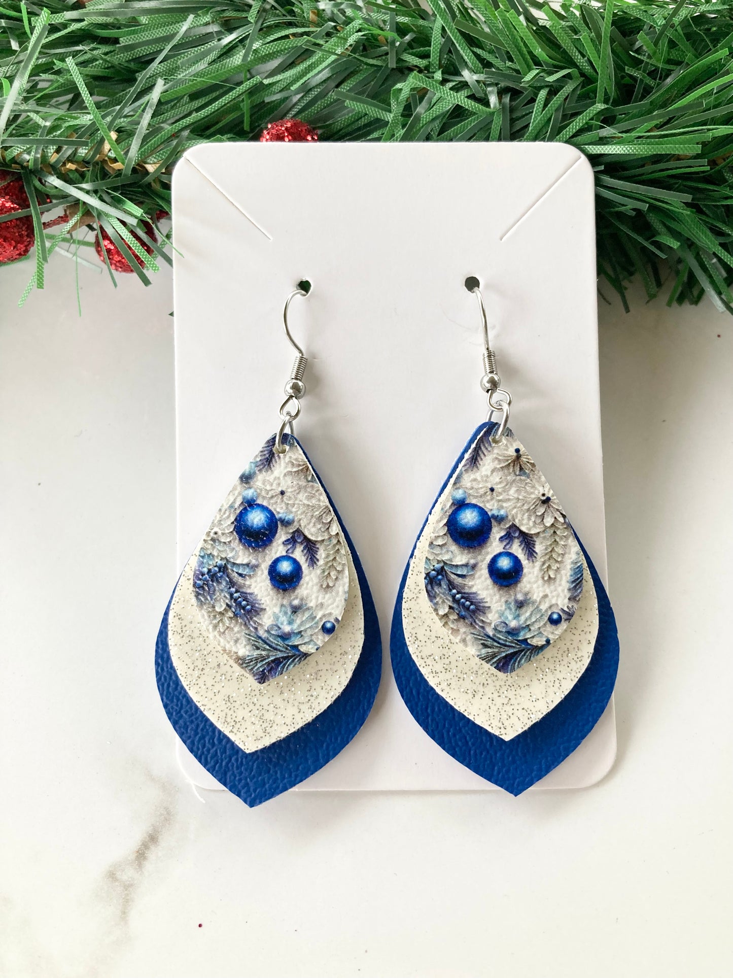 Blue Ornament Earrings