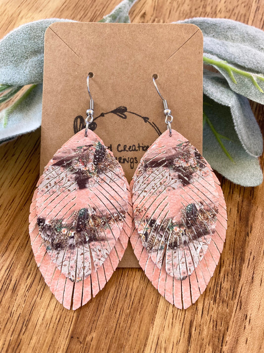 Pink Blossom Fringe Earrings