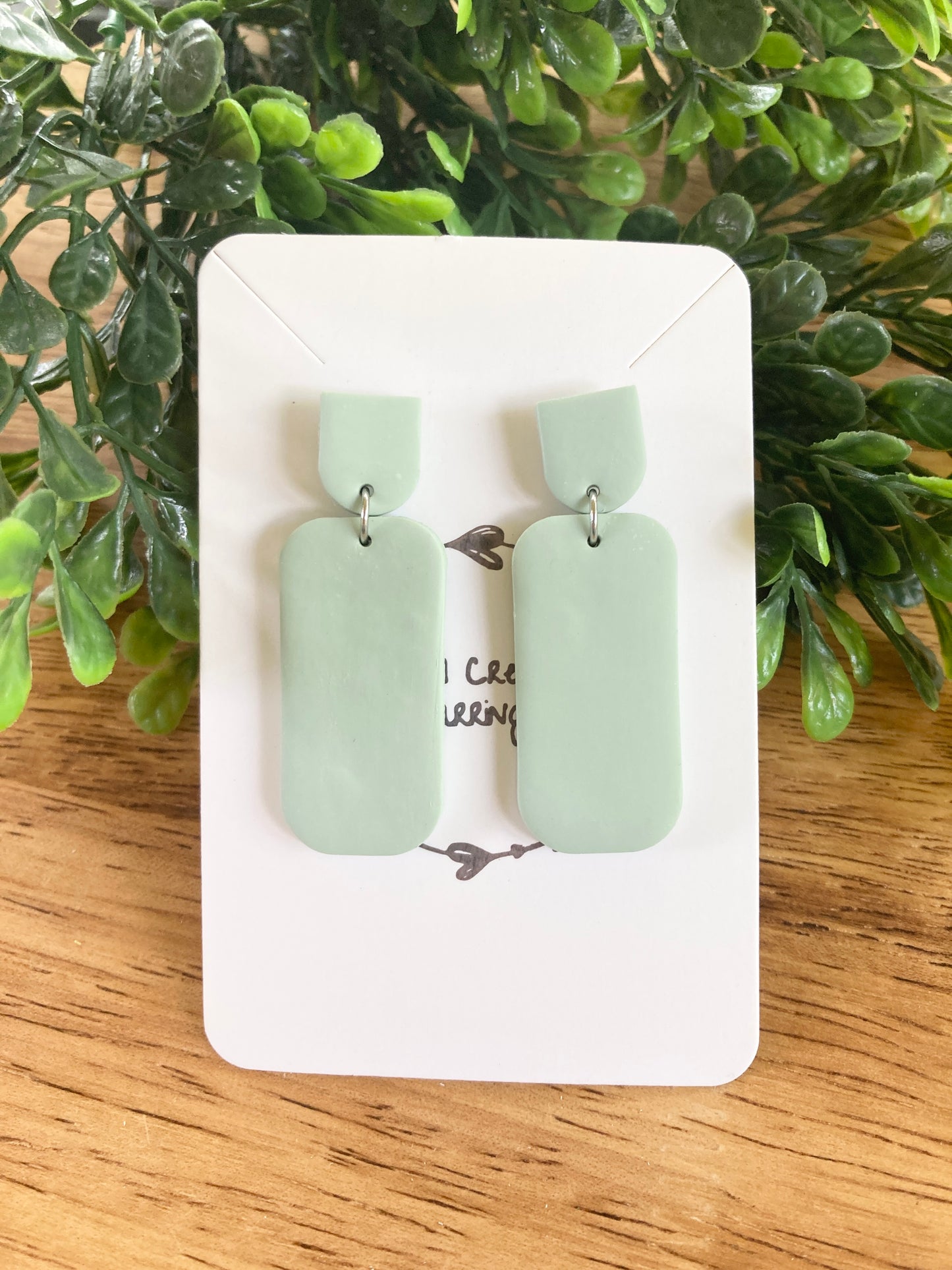 Sage Green Clay Earrings
