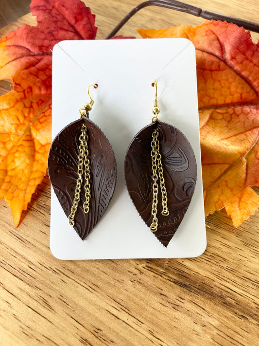 Pinched Brown Earrings